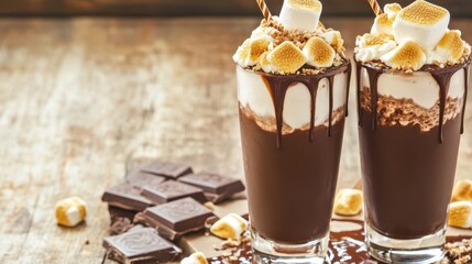 S'mores Delights: Indulge in the creamy embrace of a decadent s'mores, a symphony of textures. Melting marshmallows and dripping chocolate create a dessert that is both familiar and irresistible.