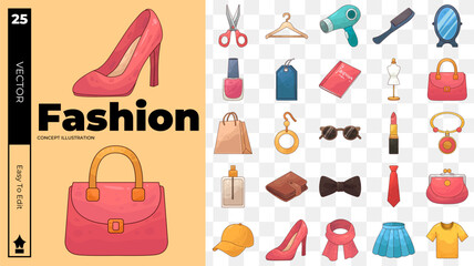 fashion concept illustrations. Set of fashion vector illustrations