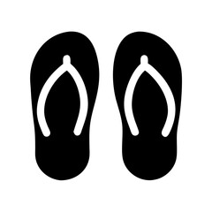 Black flip flops on a transparent background