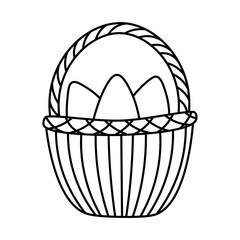 Basket with eggs