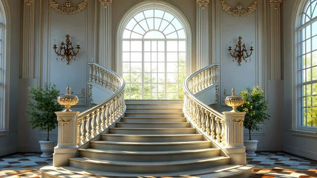 Grand Staircase in a Luxurious Palace