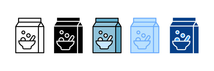 Cereal  Icon Set Multiple Style Collection