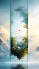 Morning Mist Landscape, Serenity and Distance