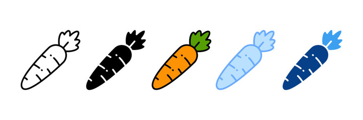 Carrot  Icon Set Multiple Style Collection