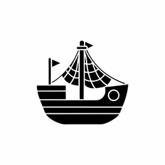 creative details Fishing Boat Icon vector illustration