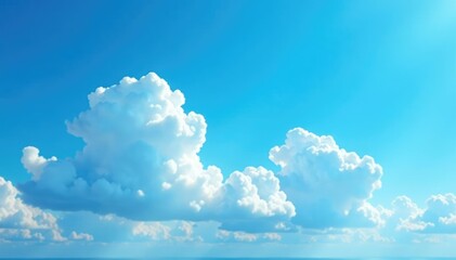 Softly scattered white clouds against a brilliant blue sky, atmospheric, cloud