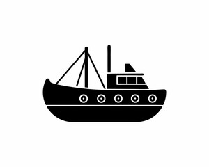 creative details Fishing Boat Icon vector illustration