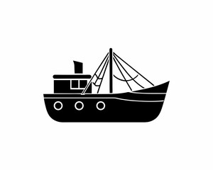 creative details Fishing Boat Icon vector illustration