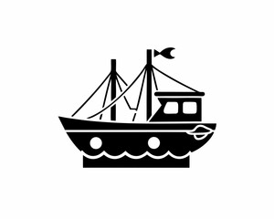 creative details Fishing Boat Icon vector illustration