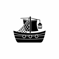 creative details Fishing Boat Icon vector illustration