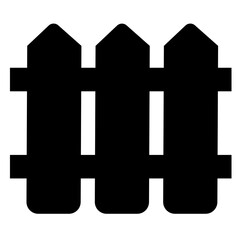 Fototapeta premium Icono plano silueta de valla de estacas