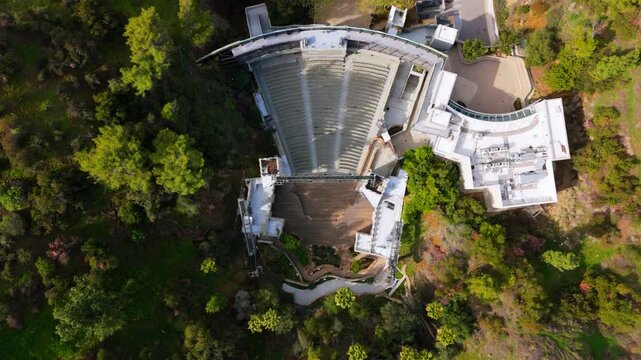 Aerial View of John Anson Ford Amphitheatre in Hollywood, Los Angeles, March 10, 2025
