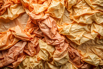 Naklejka premium Crumpled Paper Texture. Abstract Orange and Yellow Background
