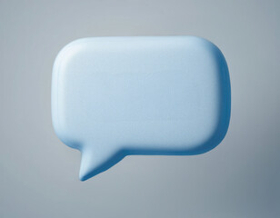 Fototapeta premium Light Blue Speech Bubble on Neutral Background for Modern Communication