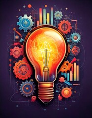 Lightbulb and Gears Symbolizing Innovation