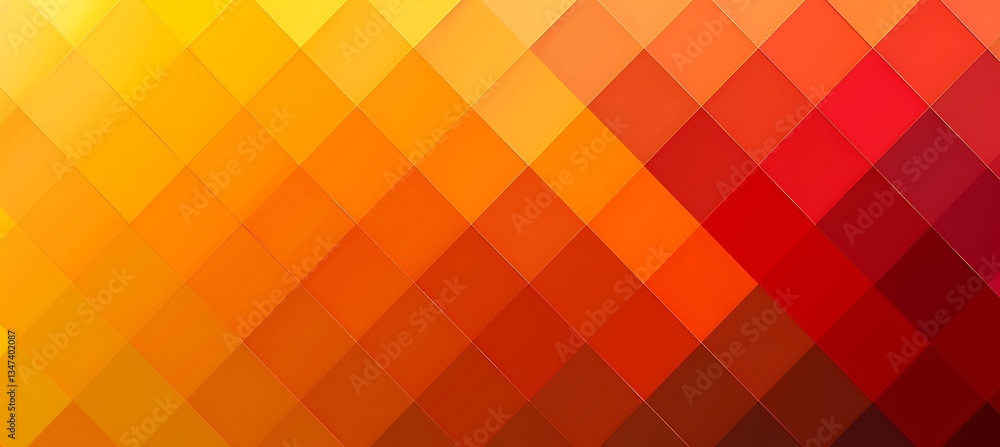 Poster backdrop featuring rhombus grid with alternating orange and yellow shades – empty template for web b