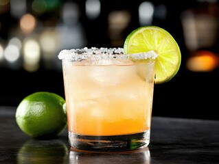 Margarita cocktail on bar counter