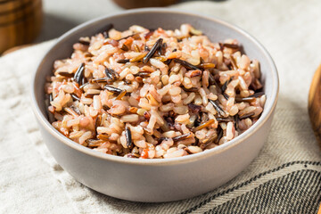 Organic Cooked Wild Rice in a Bowl