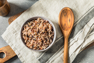 Organic Cooked Wild Rice in a Bowl