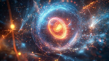 Obraz premium Pulse Code: Vibrant Holographic Fusion