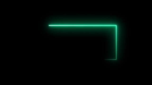 Green Neon L-Shape Light Frame Animation - 338