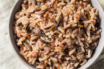 Organic Cooked Wild Rice in a Bowl