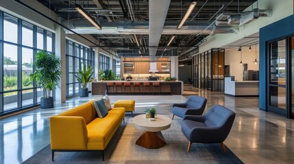 Modern Office Lobby Design, Stylish and Functional Workspace