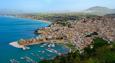 Naklejka premium aerial view of the port of Castellamare in Italy