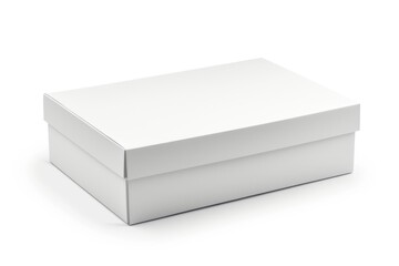 A plain white rectangular box, perfect for packaging or storage.