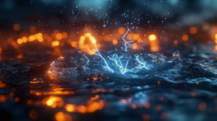 Electrical discharges between water and drops