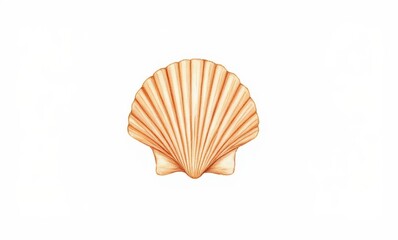 Delicate orange scallop shell