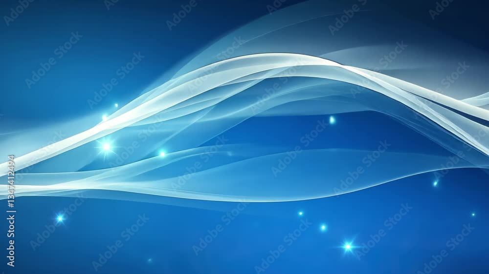 Aufkleber Light trails create a mesmerizing pattern on a deep blue background evoking a sense of motion and tranquility, light trails on blue background