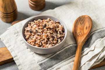 Organic Cooked Wild Rice in a Bowl