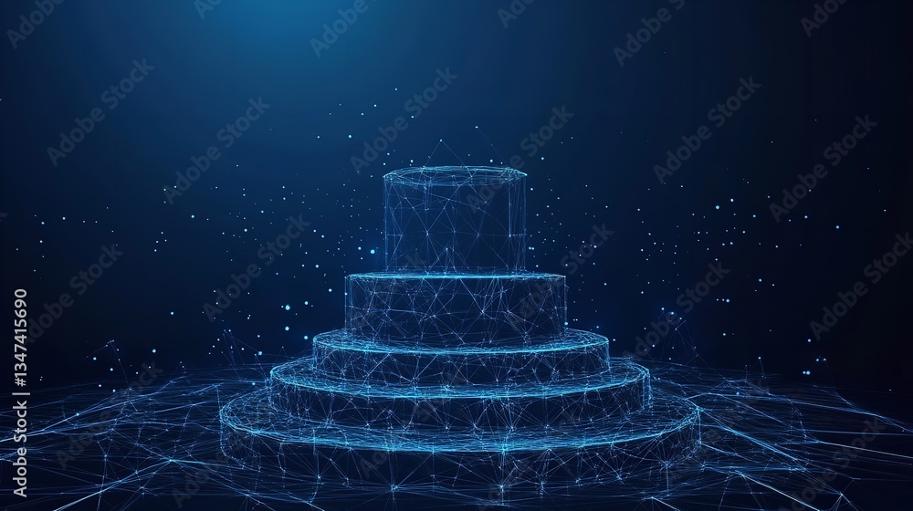 Aufkleber abstract blue digital platform modern technology futuristic network design background art mesh data