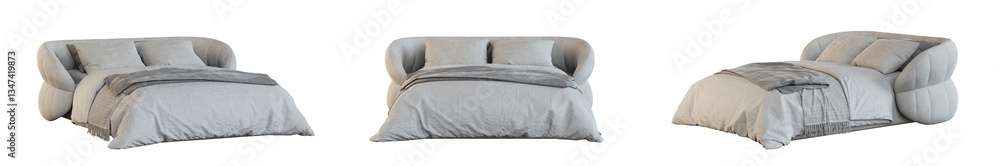 Poster bed isolated on transparent background. 3d render.
