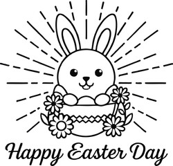 abstract illustration egg bunny flower easter day