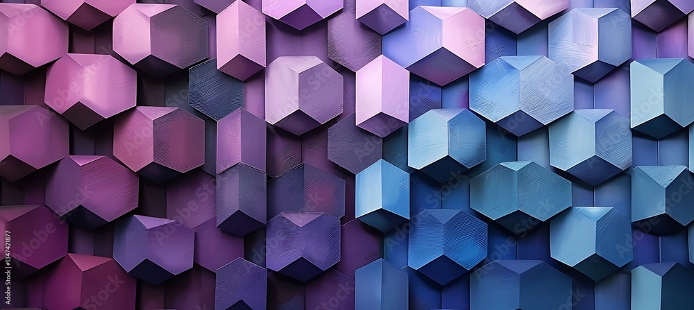 Poster background with rhombus grid featuring alternating shades of indigo and violet – empty template for 