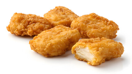 Crispy Golden French Fries on a White Plate – Isolated on White Background