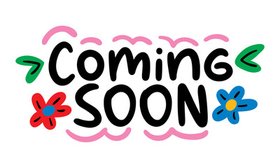 coming soon lettering. vector illustration