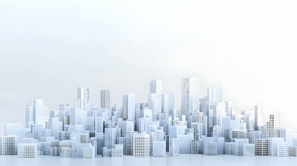 Fototapeta premium Abstract Modern Cityscape In White And Gray