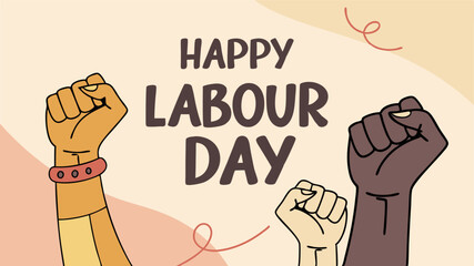 Happy Labour Day or International Workers' Day banner vector illustration