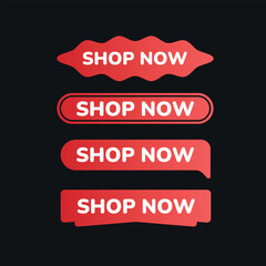 Shop Now vector button set