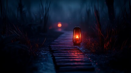 Mysterious lantern path