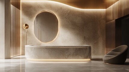 Fototapeta premium Minimalist natural stone with monochrome veins and golden accents, ideal for luxurious designs. -