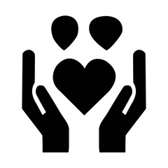 Fototapeta premium Hands Holding a Heart Symbol Representing Care and Love