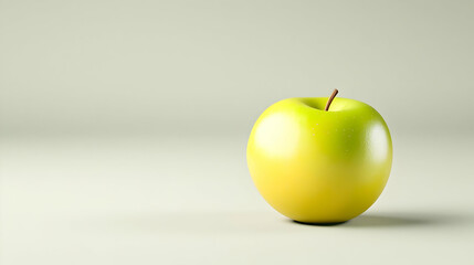 Single Green Apple On Light Background