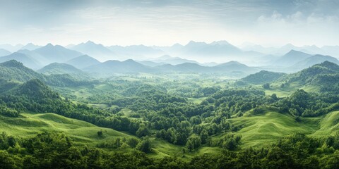 Spring landscape banner