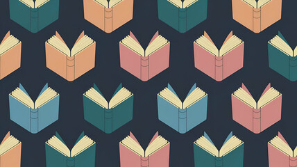 Book pattern background for book introductions, sales, and promotional offer designs