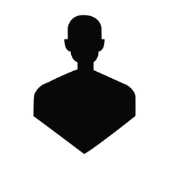 Simple Black Silhouette of a Person's Upper Body