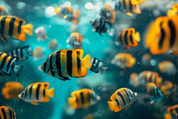 Fototapeta premium beautiful bright colored fish in the ocean,sea ​​background